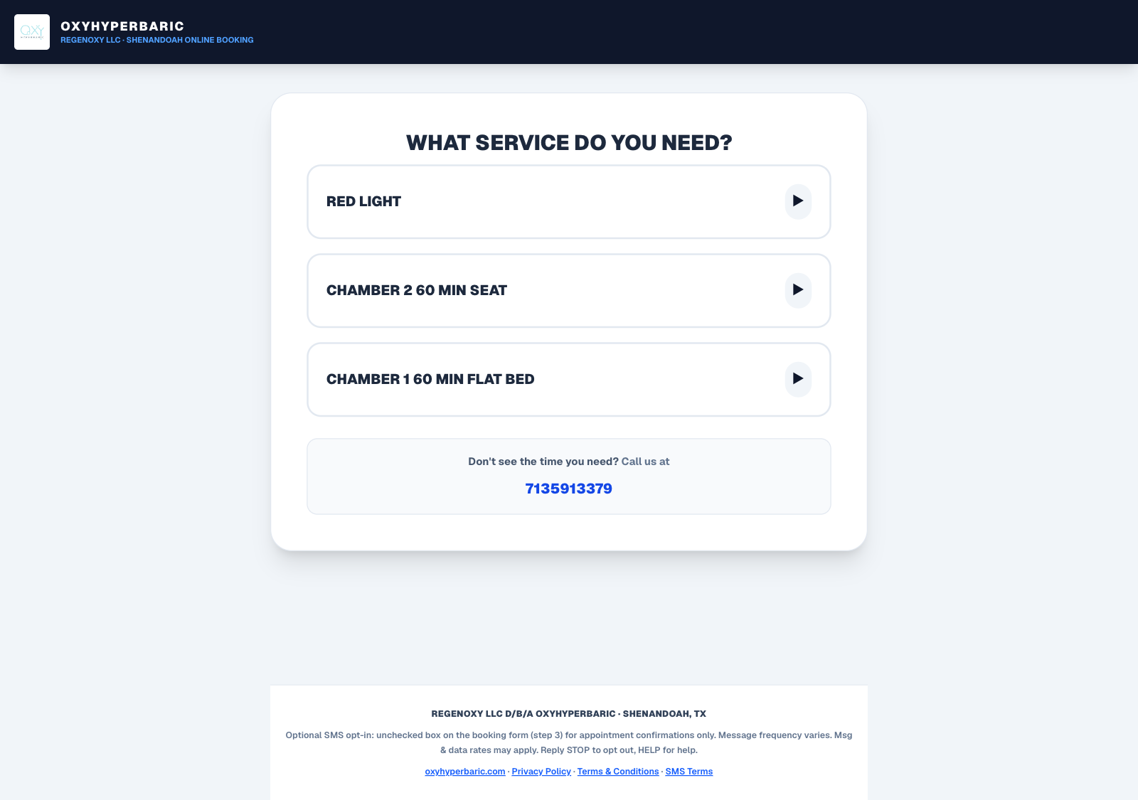 English online booking service picker